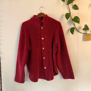 Women's Red Button-Up Jacket